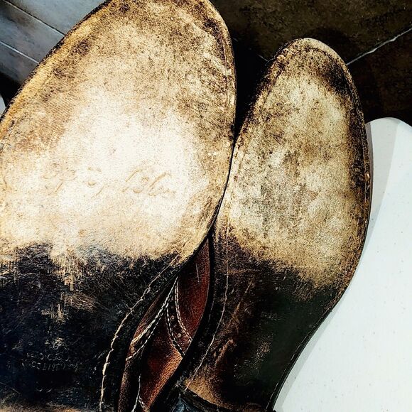 BENHEART Sz 7 FLORENCE Handmade Dip Dye Distressed Old Money Grunge Ankle Boots - Picture 16 of 16